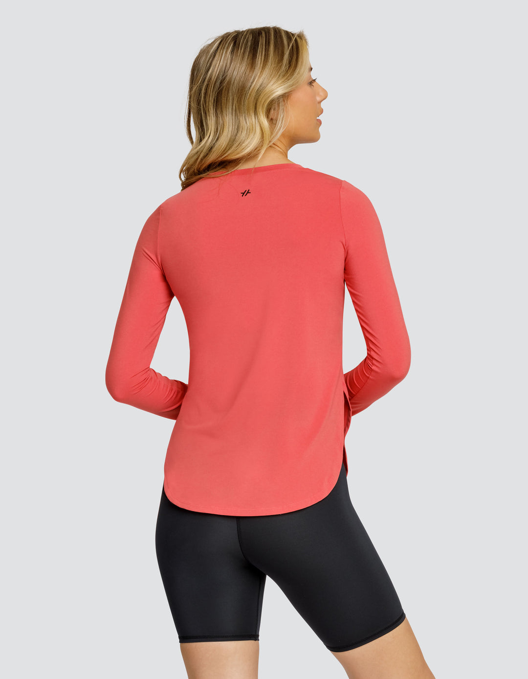 PANEM LONG SLEEVE SCOOP HEM TOP - CHERRY ROSE