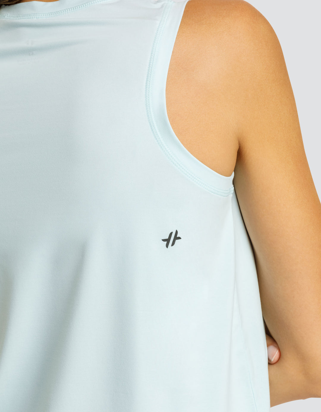 MACHLI HI-LOW CREW NECK SWING TANK - BLUE GLOW