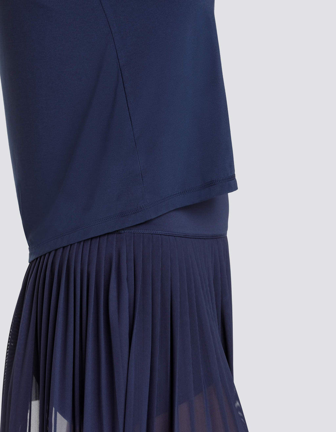 MACHLI HI-LOW CREW NECK SWING TANK - NAVY BLUE
