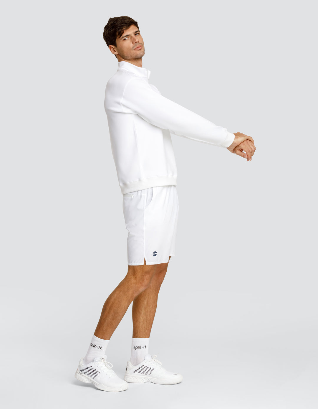 GERRY OVERSIZED QUARTER ZIP PULLOVER  - CHALK WHITE