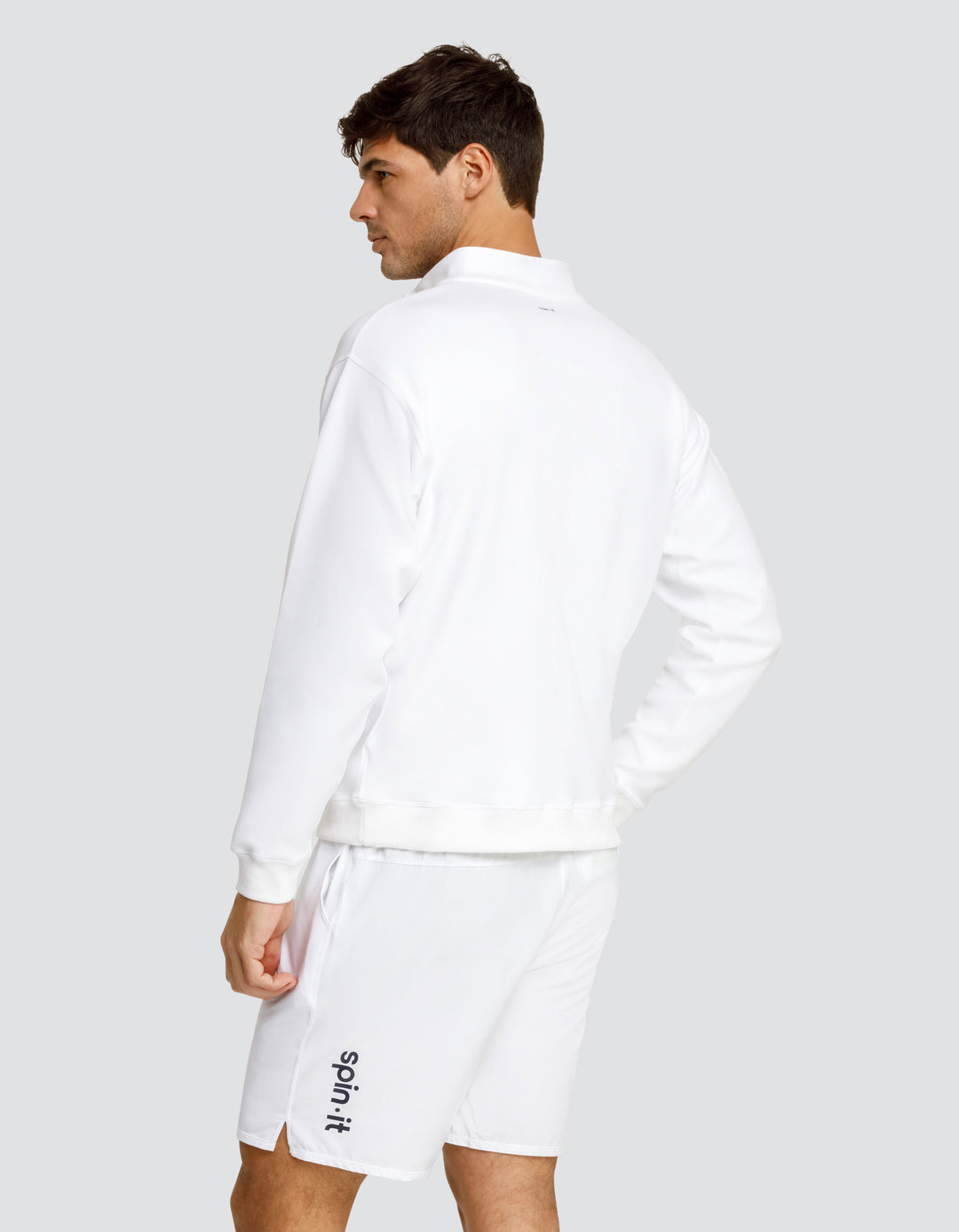 GERRY OVERSIZED QUARTER ZIP PULLOVER  - CHALK WHITE