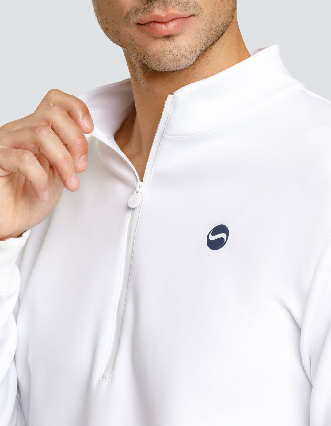 GERRY OVERSIZED QUARTER ZIP PULLOVER  - CHALK WHITE