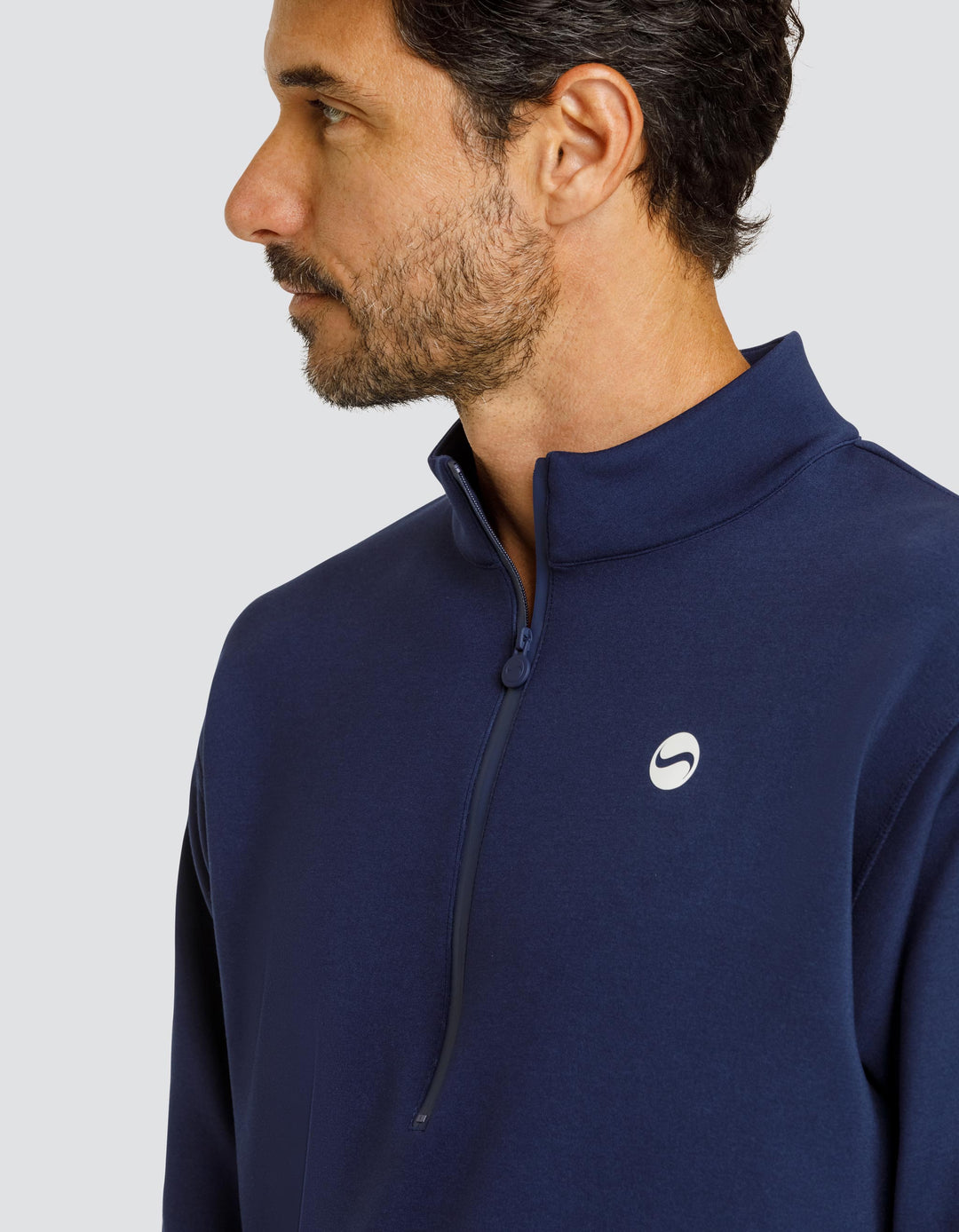 GERRY OVERSIZED QUARTER ZIP PULLOVER  - NAVY BLUE