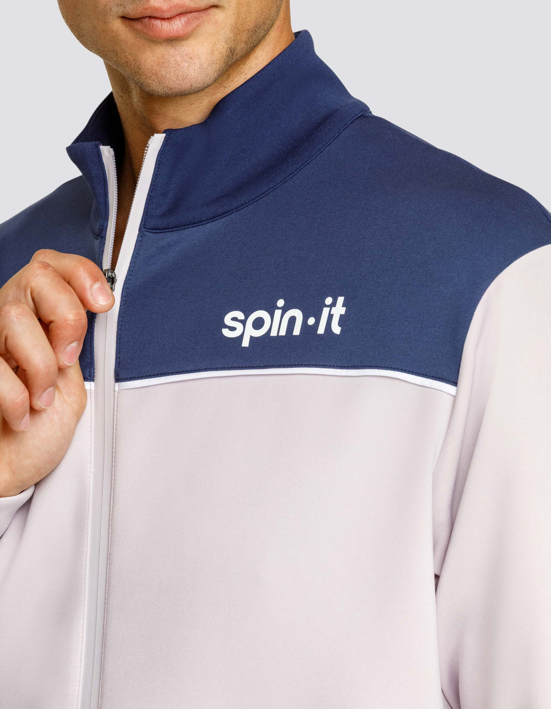 EURO MOCK NECK ZIP FRONT JACKET - MISTY LILAC