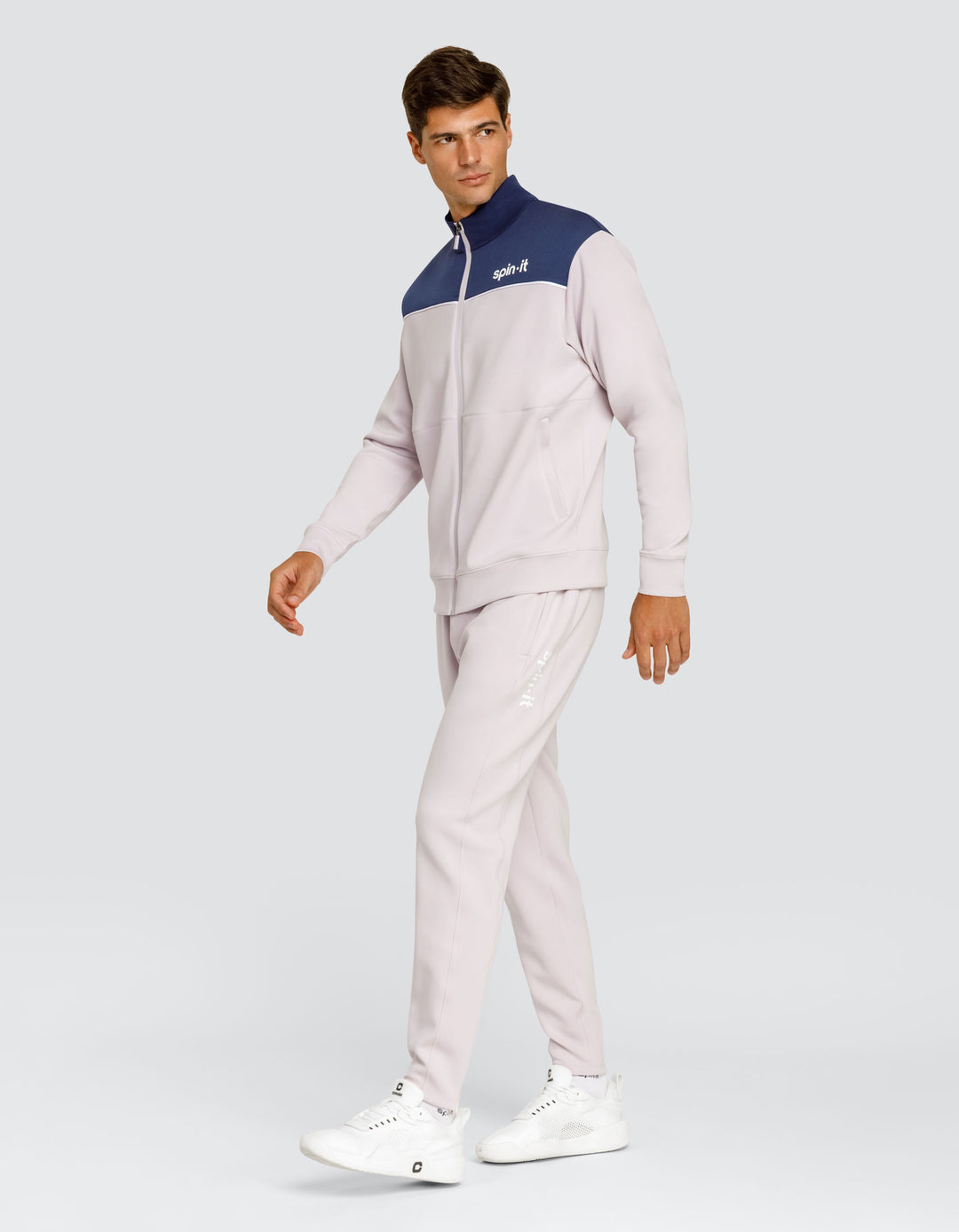 EURO MOCK NECK ZIP FRONT JACKET - MISTY LILAC