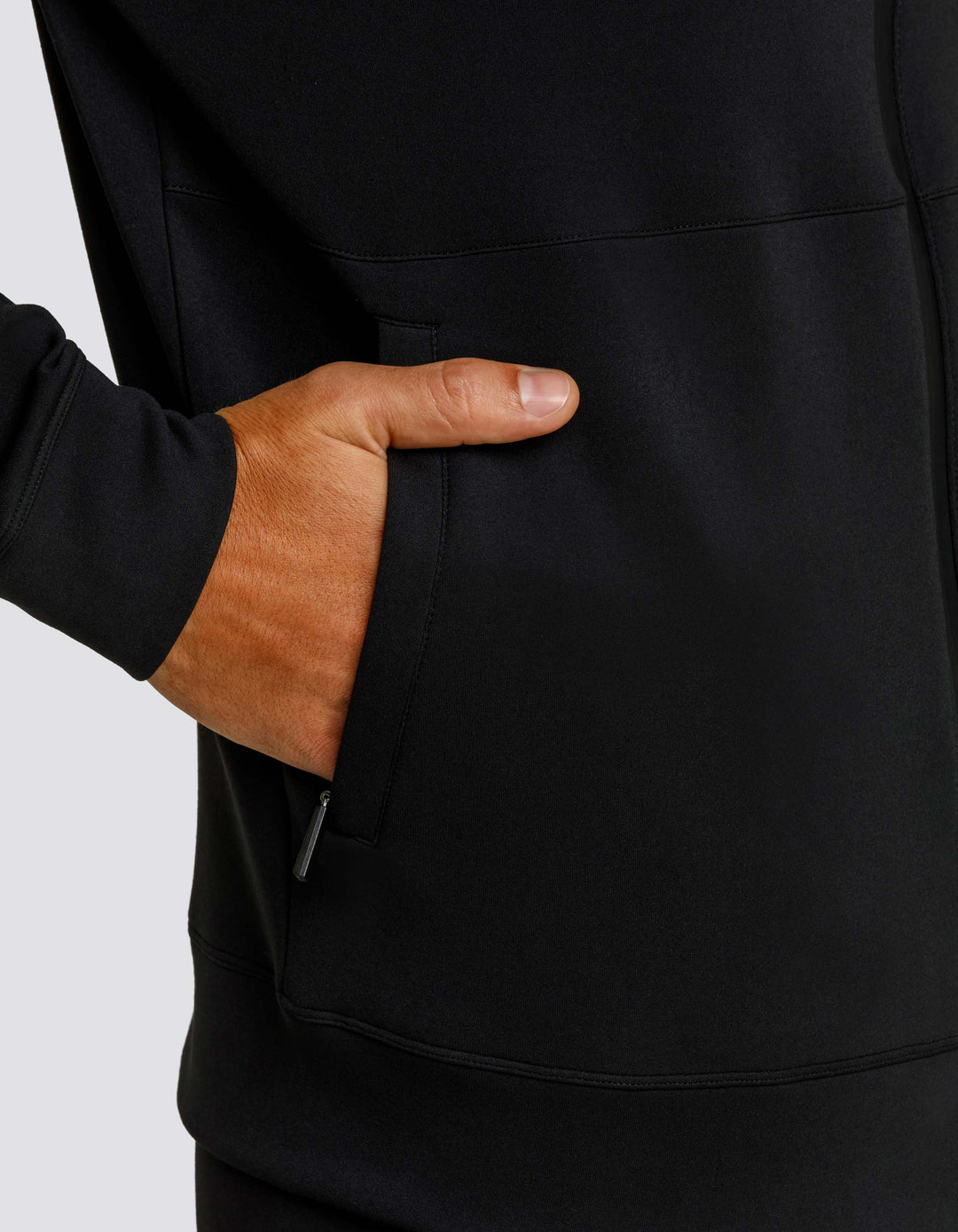 EURO MOCK NECK ZIP FRONT JACKET - ONYX BLACK