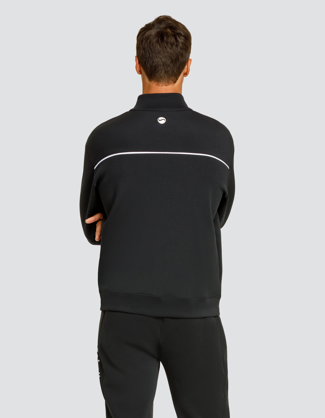 EURO MOCK NECK ZIP FRONT JACKET - ONYX BLACK