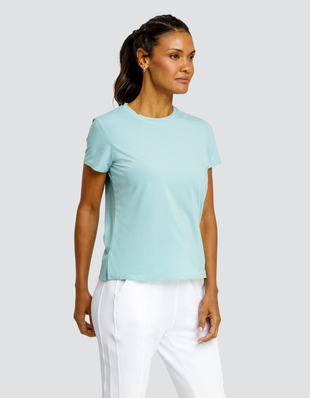 BIJOU BOXY SHORT SLEEVE TOP - AQUIFER