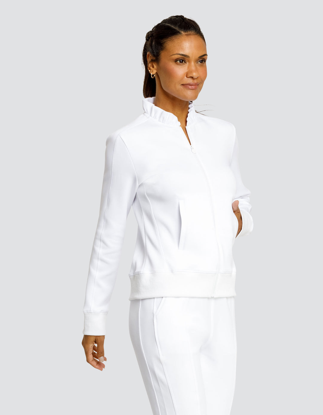 POPPI ZIP FRONT JACKET - CHALK WHITE