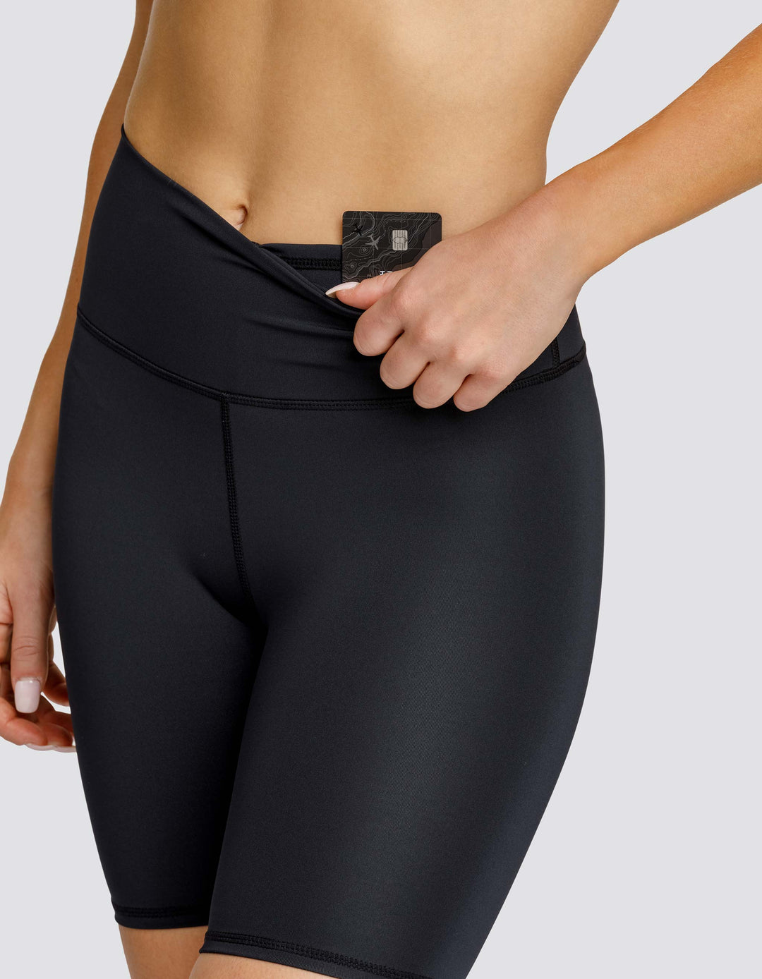 EXHALE HI-RISE BIKER SHORT - ONYX BLACK