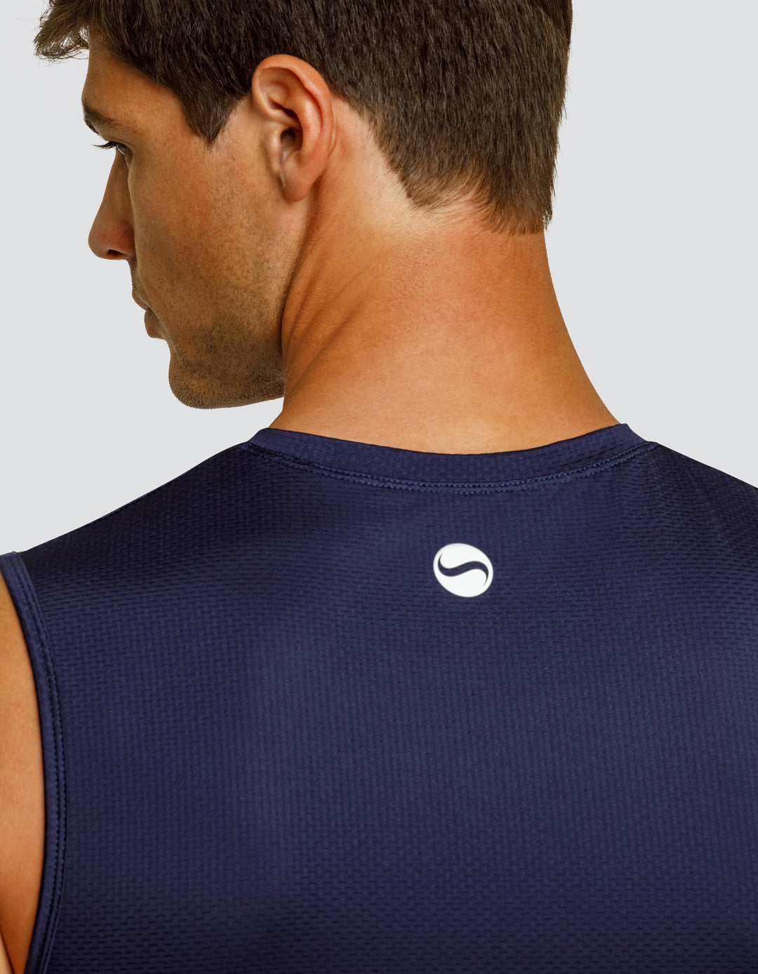 JOSH MUSCLE TANK - NAVY BLUE LOGO
