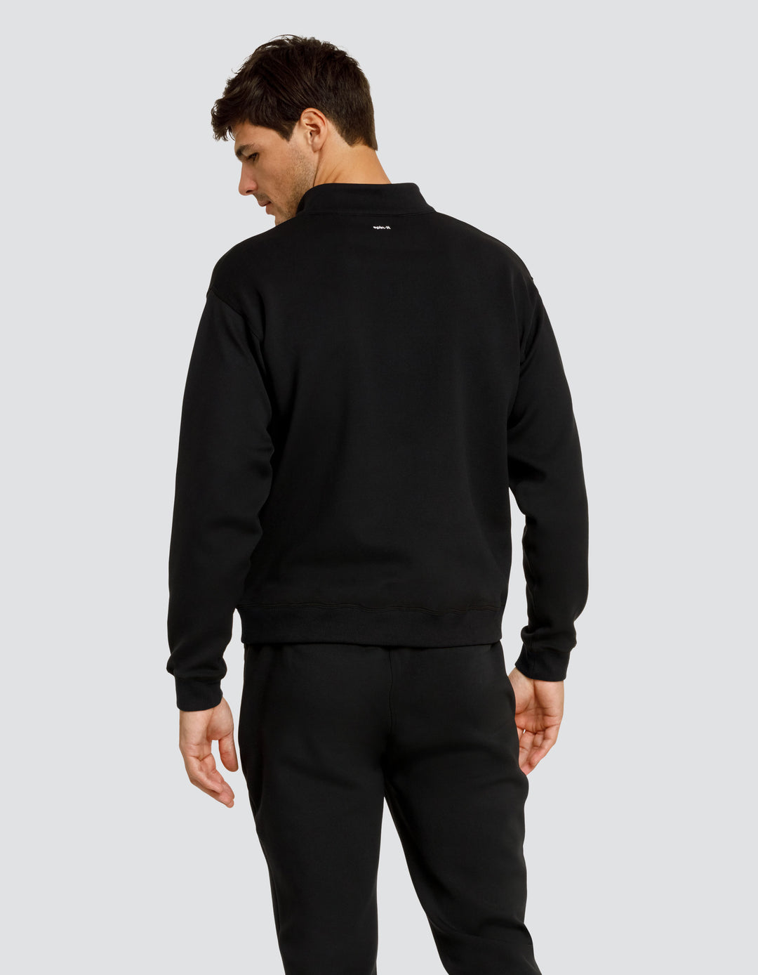 GERRY OVERSIZED QUARTER ZIP PULLOVER  - ONYX BLACK