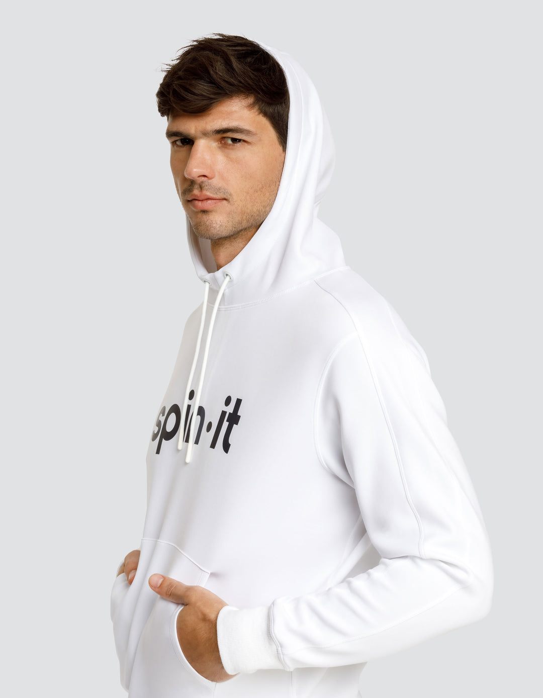 VADER LOGO SWEATSHIRT WITH HOOD - CHALK WHITE