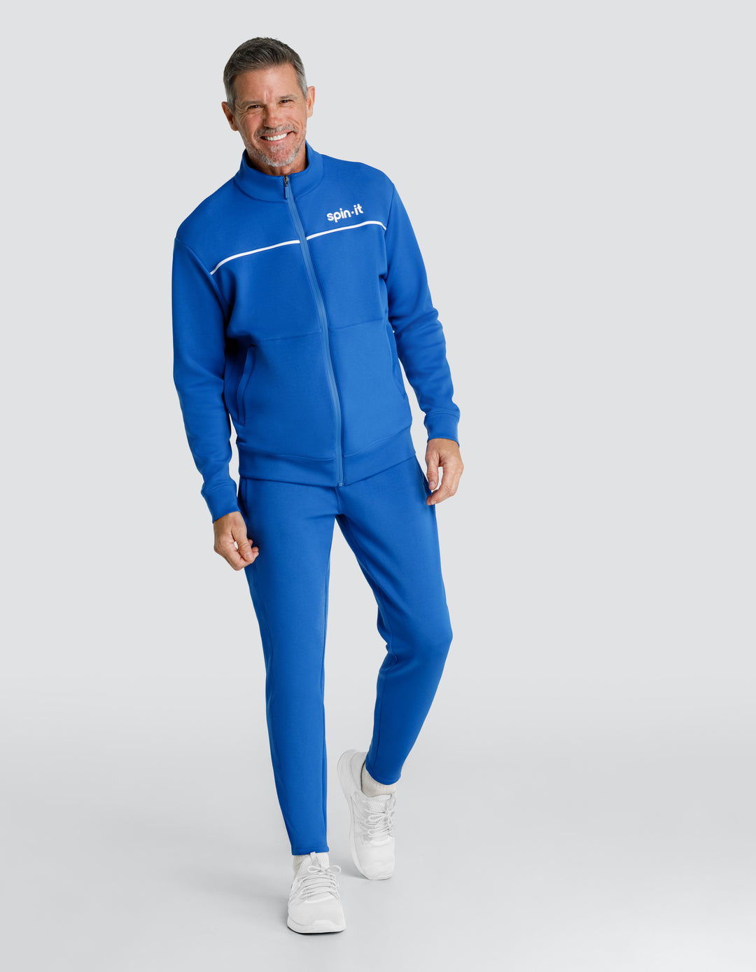 EURO MOCK NECK ZIP FRONT JACKET - MONACO BLUE