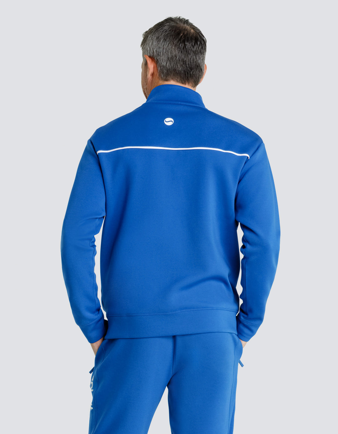 EURO MOCK NECK ZIP FRONT JACKET - MONACO BLUE