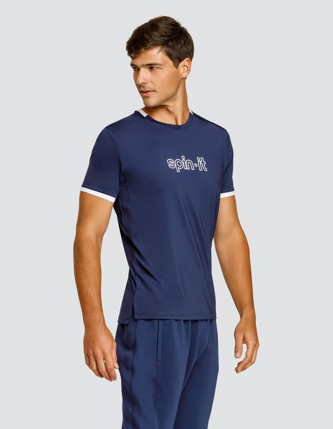 RONALDO SHORT SLEEVE TOP - NAVY BLUE