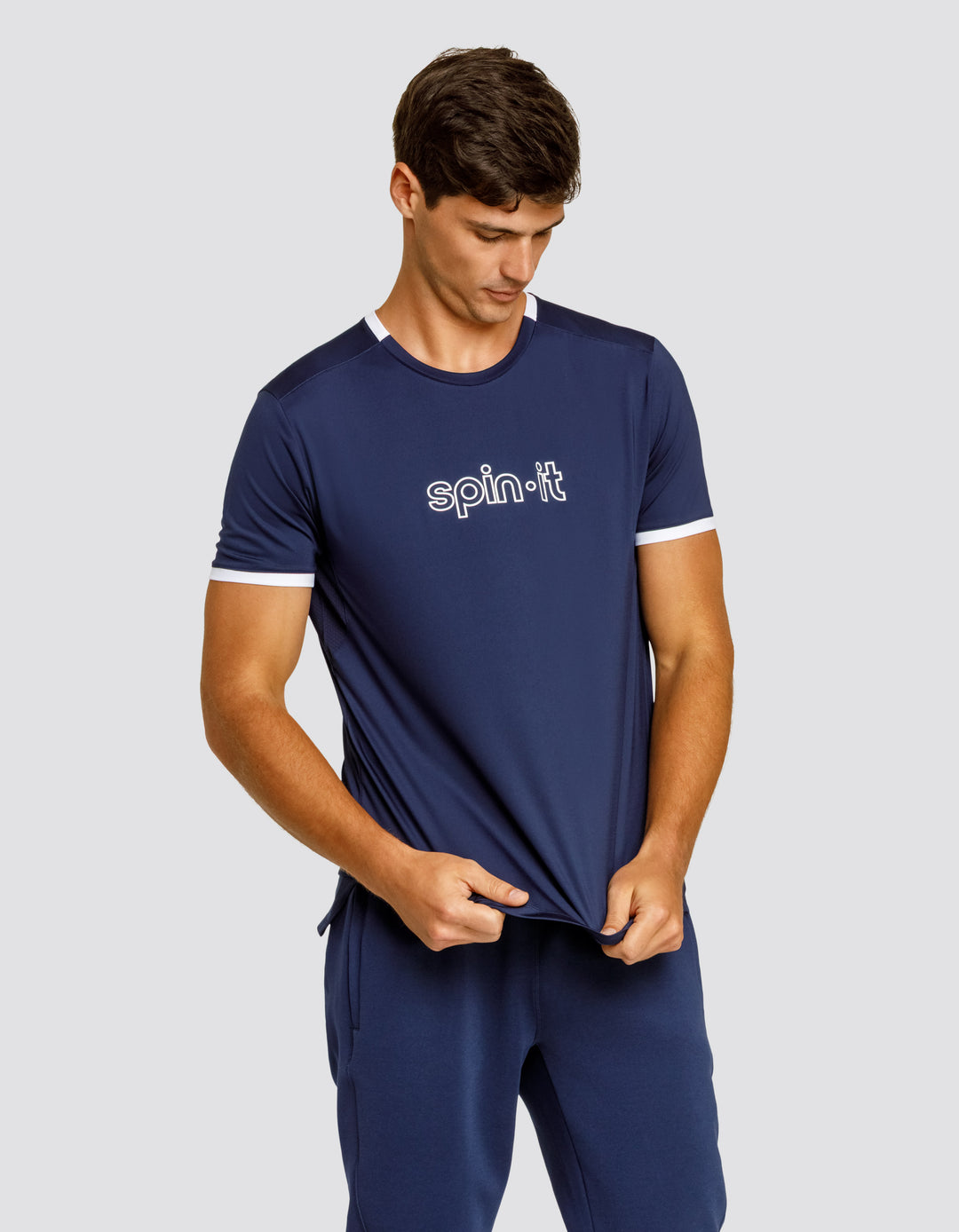 RONALDO SHORT SLEEVE TOP - NAVY BLUE