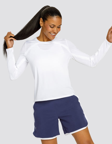 SMASH LONG SLEEVE TOP - CHALK WHITE – spin-it