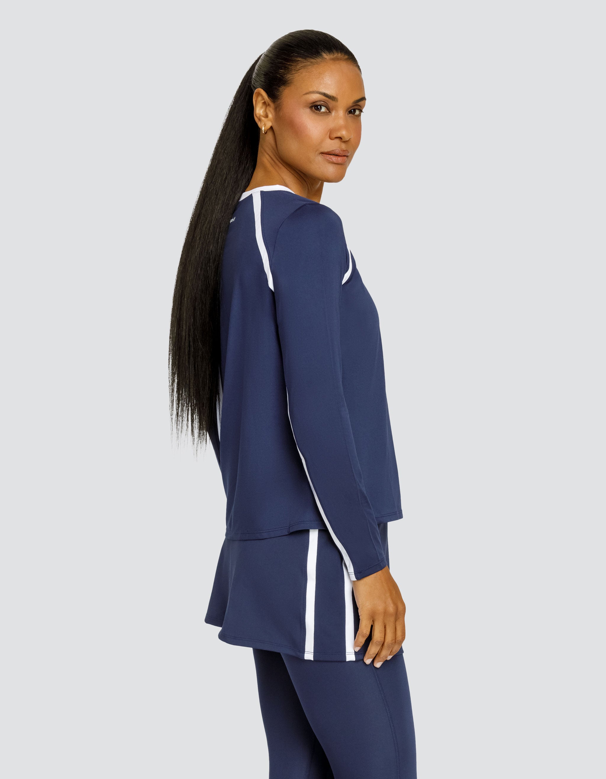 SMASH LONG SLEEVE TOP - NAVY BLUE – spin-it