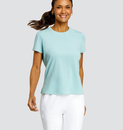 BIJOU BOXY SHORT SLEEVE TOP - AQUIFER