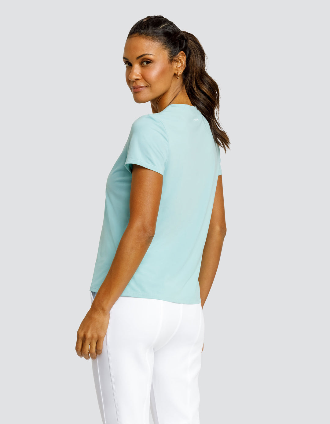 BIJOU BOXY SHORT SLEEVE TOP - AQUIFER