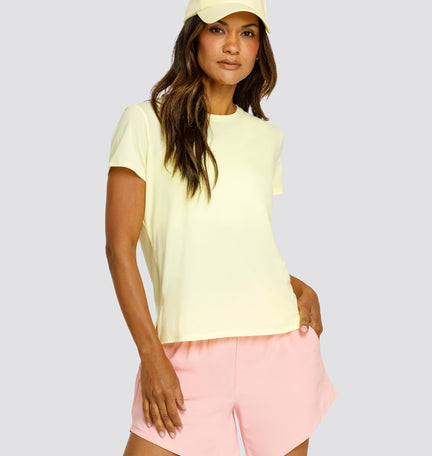 BIJOU BOXY SHORT SLEEVE TOP - FRESH LEMON