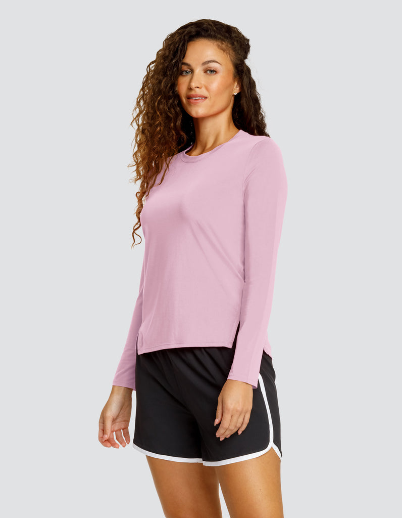 ★andar★ Performance Peach Long Sleeve Lululemon Back in Action Long Sleeve Shirt - Peach Satin