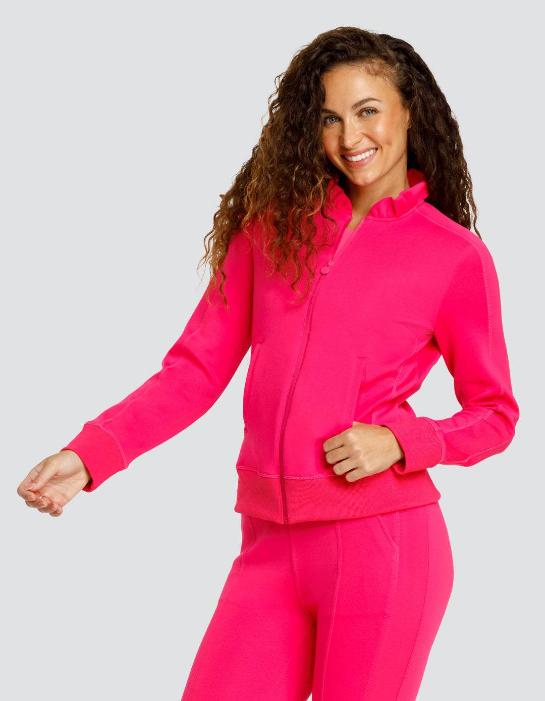 POPPI ZIP FRONT JACKET - VIVID PINK