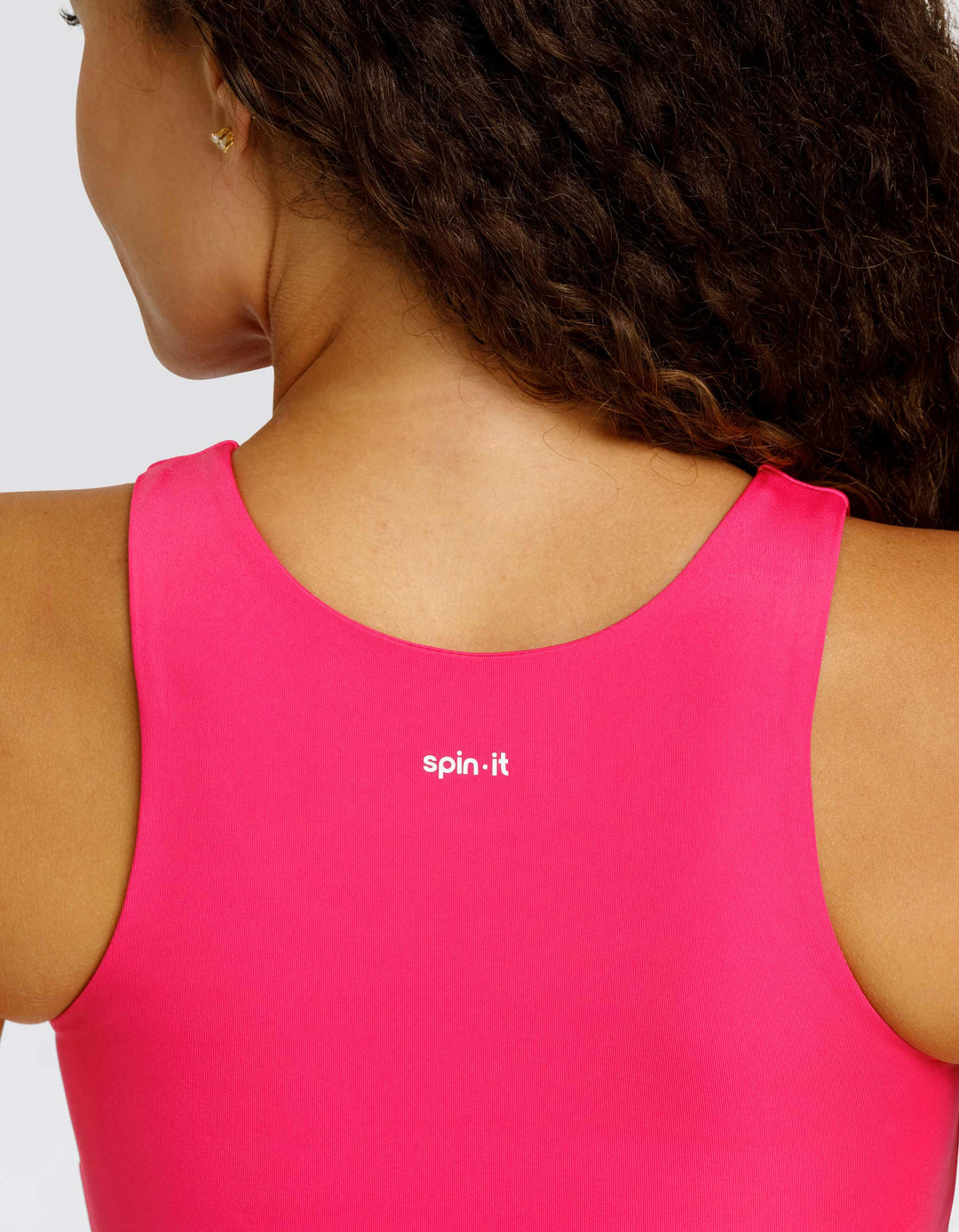 CLAUD MEDIUM SUPPORT LONGLINE SPORTS BRA - VIVID PINK