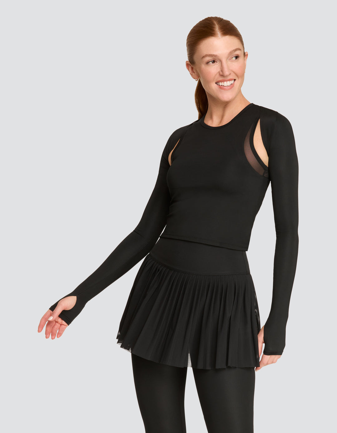 JORJA LONG SLEEVE SHRUG - ONYX BLACK