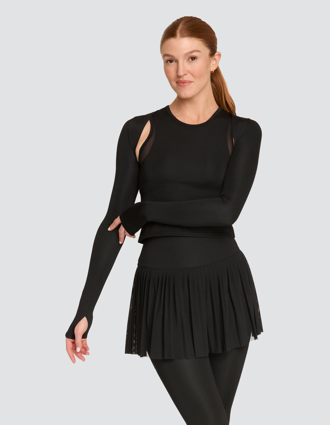 JORJA LONG SLEEVE SHRUG - ONYX BLACK